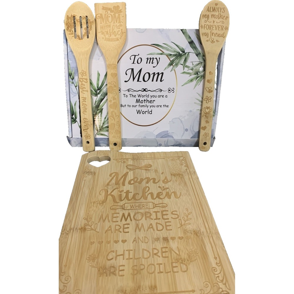 Mother's Day Birthday‎ Easter Bamboo Wood Cutting Board Wooden Utensils Mom